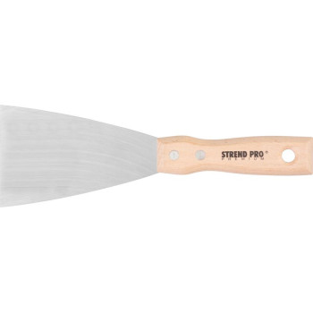 Putty knives Strend Pro Premium S295, 080x1,2 mm, INOX, beech handle