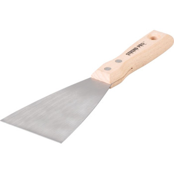 Putty knives Strend Pro Premium S295, 080x1,2 mm, INOX, beech handle