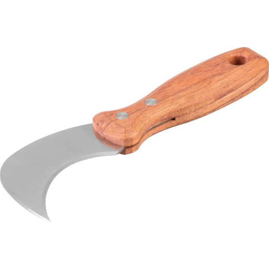 Нож Strend Pro Premium, для линолеума и ковров, нержавеющая сталь, деревянная ручка, 75 мм