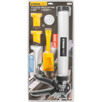 Strend Pro set, пистолет под давлением с насадками, 600 мл, набор из 6 предметов Strend Pro set, пистолет под давлением с насадками, 600 мл, набор из 6 предметов