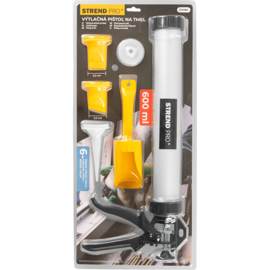 Strend Pro set, пистолет под давлением с насадками, 600 мл, набор из 6 предметов Strend Pro set, пистолет под давлением с насадками, 600 мл, набор из 6 предметов