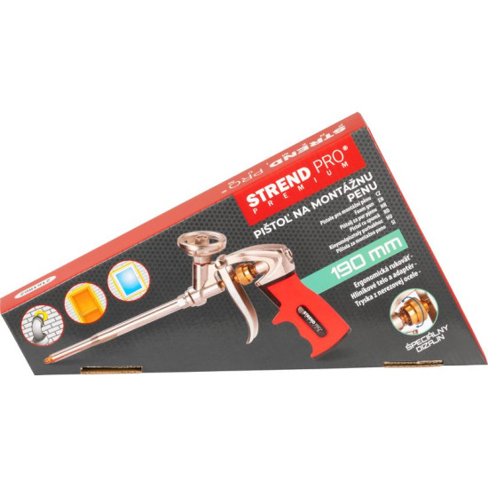 Gun Strend Pro JWF-F101A, Alu, Cr, 190 mm, for mounting PUR foam Gun Strend Pro JWF-F101A, Alu, Cr, 190 mm, for mounting PUR foam