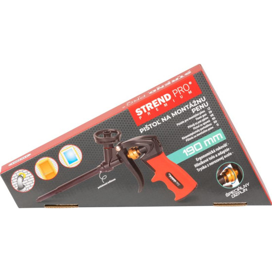Gun Strend Pro Premium, JWF-F101B, Alu, Teflon, 190mm, for mounting PUR foam Gun Strend Pro Premium, JWF-F101B, Alu, Teflon, 190mm, for mounting PUR foam