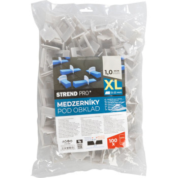 Spacer XL Strend Pro, izlīdzinājums, flīzēm, 1.0 mm, 13-22 mm, iepakojums 100 gab., plastmasa, pelēks