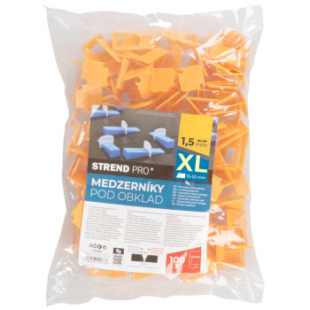 Starplika Strend Pro XL, izlīdzināšana, flīzēm, 1,5 mm, 13-22 mm, iepakojums 100 gab., plastmasa
