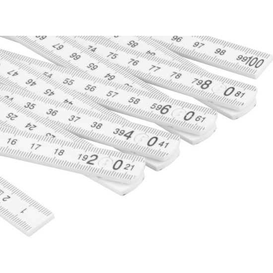 Измерительная линейка складная Strend Pro 1м , PVC белая