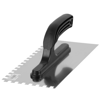 Dented stainless trowel 280x130mm, teeth 06mm, Strend Pro, PVC handle