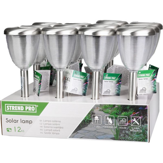 Lampa dārza Solar Baham, 38 cm, 1 LED, AS, iepakojumā 12 gab