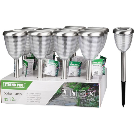 Lampa dārza Solar Baham, 38 cm, 1 LED, AS, iepakojumā 12 gab