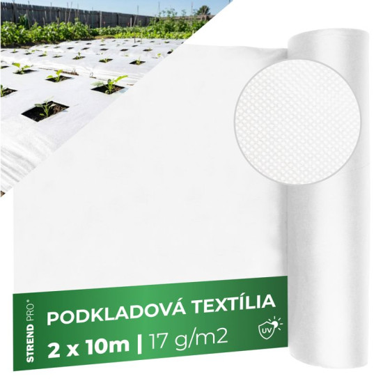 Nonwoven fabric 2,0x10m 17g/m2, white.
