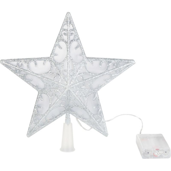 MagicHome Christmas Star, пластик, таймер, 10xLED теплый белый, 25 см, 2xAA MagicHome Christmas Star, пластик, таймер, 10xLED теплый белый, 25 см, 2xAA