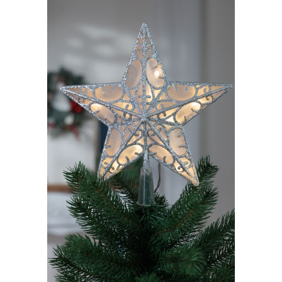 MagicHome Christmas Star, пластик, таймер, 10xLED теплый белый, 25 см, 2xAA MagicHome Christmas Star, пластик, таймер, 10xLED теплый белый, 25 см, 2xAA