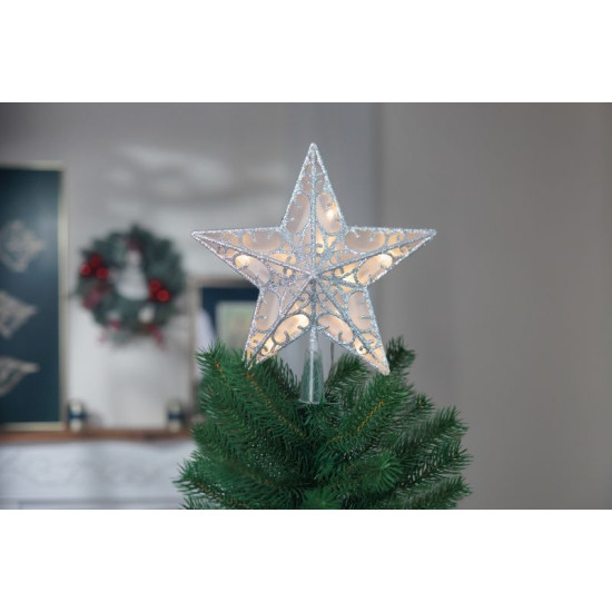 MagicHome Christmas Star, пластик, таймер, 10xLED теплый белый, 25 см, 2xAA MagicHome Christmas Star, пластик, таймер, 10xLED теплый белый, 25 см, 2xAA