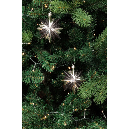 Елочное украшение, 6 шт, 8х9,5 см, цвет черно-серебристый.