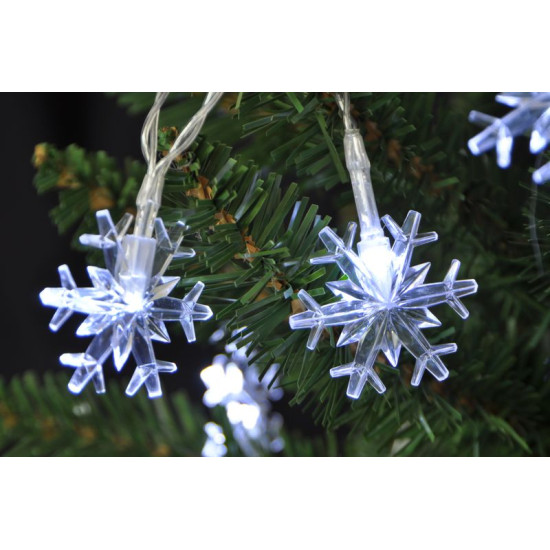 LED гирлянда MаgiсHome SnowFlаke, 90 см, 10xLED , холодный белый, 2xАА, интерьер