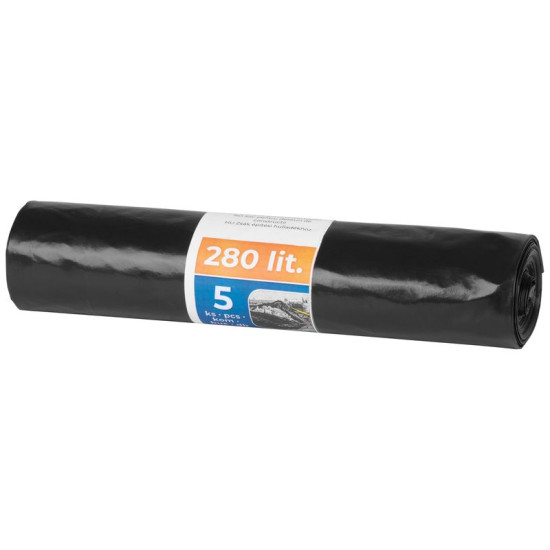 Мешки Strend Pro, 280 л, для строительного мусора, черные, уп. 5 шт., СВЕРХПРОЧНЫЕ, фиксированные