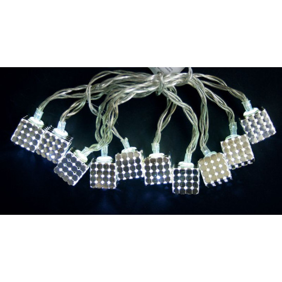 Christmas Light MagicHome Metāla kubs, sudrabs, 2xAA, iekšpuse Christmas Light MagicHome Metāla kubs, sudrabs, 2xAA, iekšpuse