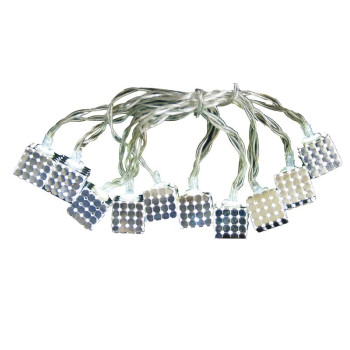 LED гирлянда MаgiсHome Metаl сube, 10LED, серебристый, 2xAA, 0,9 м + кабель 0,3 м,  интерьер.