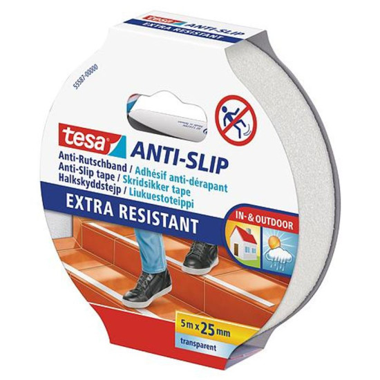 lenta tesa® Pretslīdes, caurspīdīga, 25 mm, L-5 m lenta tesa® Pretslīdes, caurspīdīga, 25 mm, L-5 m