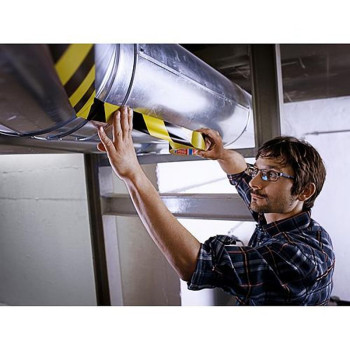 lenta tesa® PRO Marķējums, brīdinājuma, dzeltenmelna, 50 mm, L-33 m