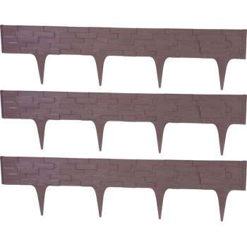 Бордюр StonePalisade 2,37 м, коричневый, упак. 3 кс 790х95/200 мм, УФ