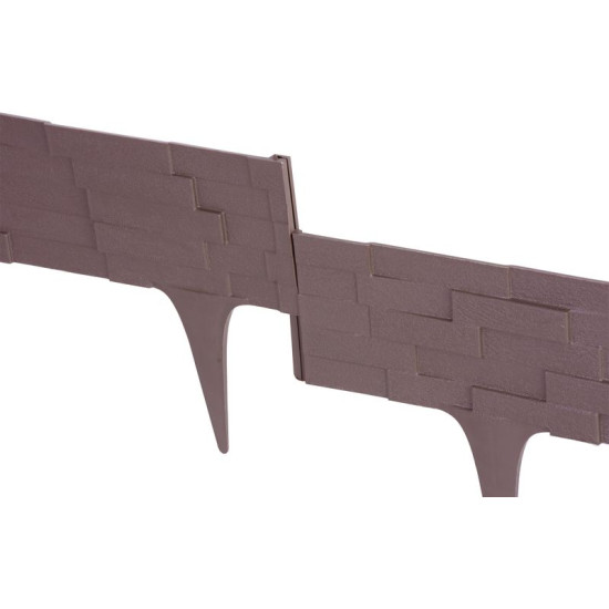 Бордюр StonePalisade 2,37 м, коричневый, упак. 3 кс 790х95/200 мм, УФ