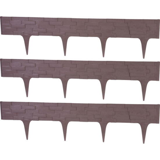 Бордюр StonePalisade 2,37 м, коричневый, упак. 3 кс 790х95/200 мм, УФ