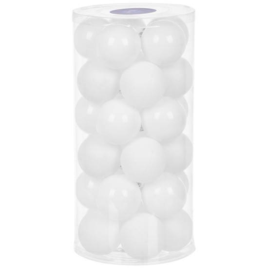 Ball MagicHome, 30 pcs, 6 cm, white, shiny, for the Christmas tree