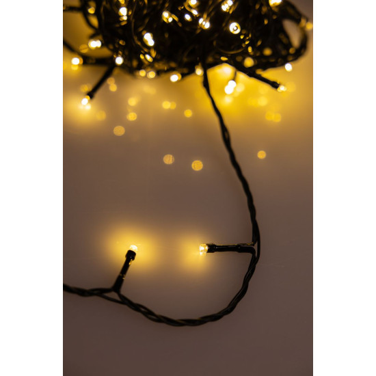 LED virtene Ziemassvētku MagicHome 230V, 14 m, 140 LED silti balta