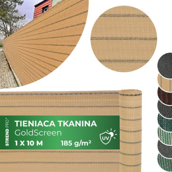 Затеняющая сетка GoldSсreen WE 1,0x10 м, УФ, 185 г/м2, бежевая