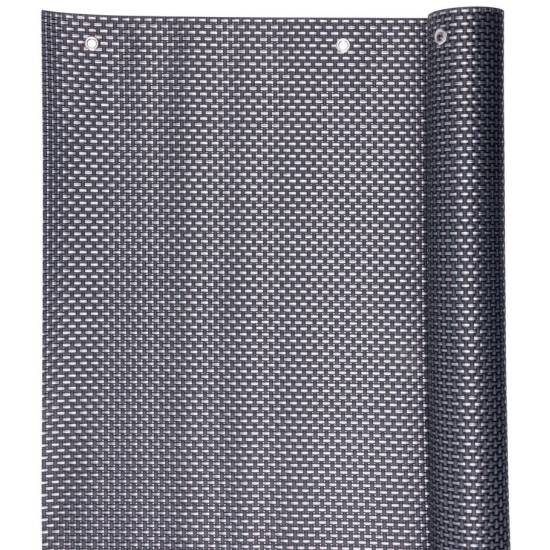 Ширма Полиратан 77 0,9х3 м, УФ, 800 г/м2, антрацит, затемняющая для балкона