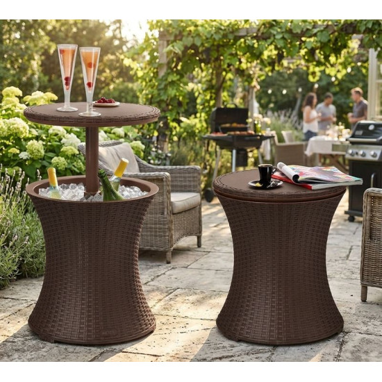Bar Keter® COOL BAR RATTAN, brown whiskey, 49x49x57/82 cm,