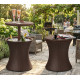 Bar Keter® COOL BAR RATTAN, brown whiskey, 49x49x57/82 cm,
