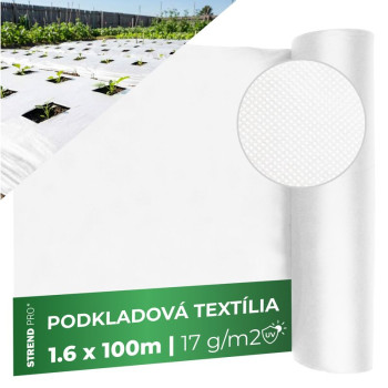 Nonwoven fabric 1,6x100m 17g/m2, white. roll packing