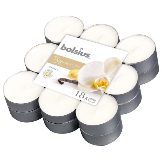 Candles bolsius Tealight True Scents, vanilla, bal. 18 pcs