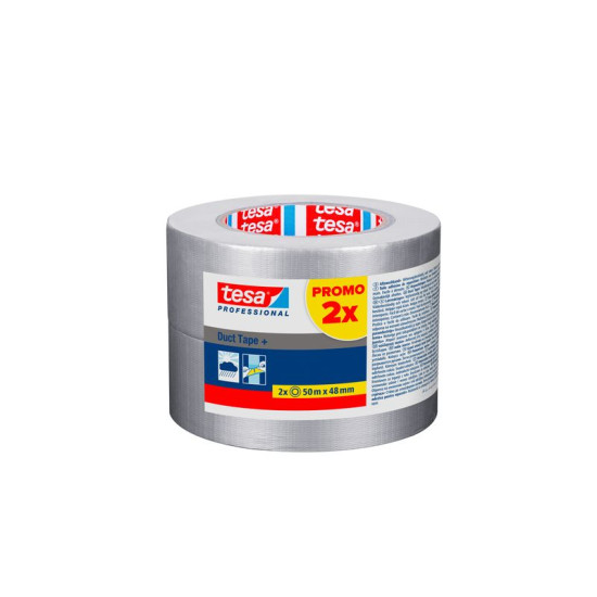 tesa līmlente, līmlente, sudraba, audums, 48 mm, L-50 m