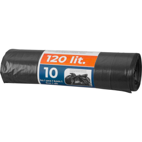 Мешки ROLO LDPE 070x110x0,100 см, черные, 15 шт., 120 литров.