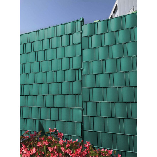 Tape Strend Pro EUROSTANDARD, ēnojums, zaļš, pārklājošs, žoga paneļiem, 1000g/m2, PVC, RAL6005, 19