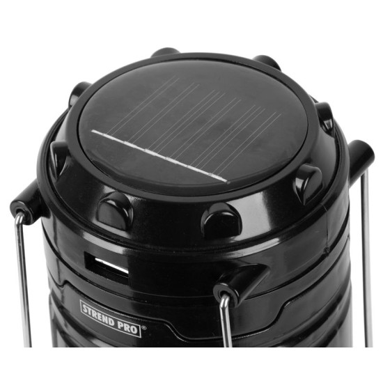 Lampa Strend Pro Camping CL102, LED, 80 lm, 1200mAh, liesmas efekts, USB izeja, lampa, saules uzlāde Lampa Strend Pro Camping CL102, LED, 80 lm, 1200mAh, liesmas efekts, USB izeja, lampa, saules uzlāde