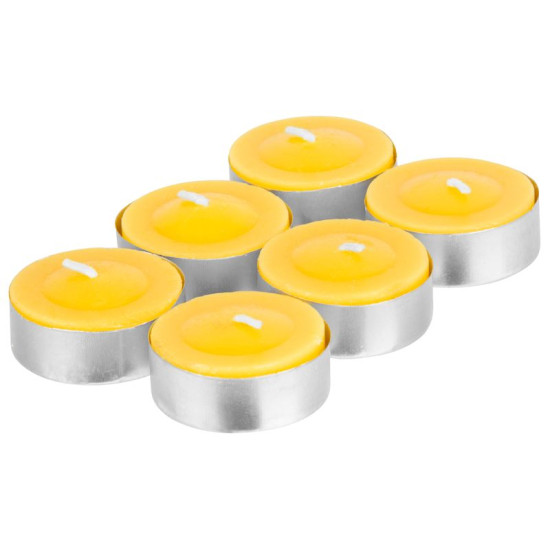 Свеча Цитронелла С-151, репеллент, чайная, желтая, пачка. 6 шт.