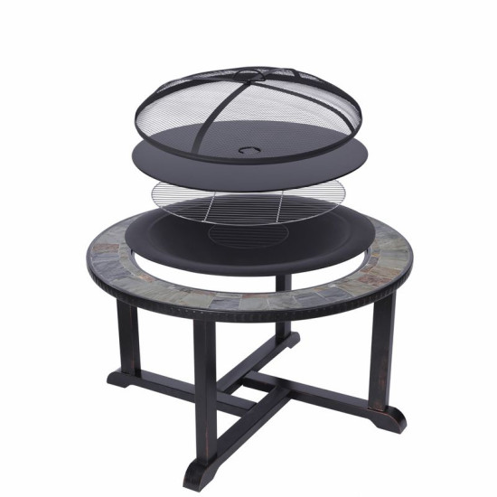 Fireplace Strend Pro Grill, metal, 4 chairs, 105 cm