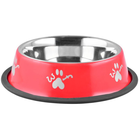 Bowl MagicHome Woof 23 cm, 900 ml, red, for a dog