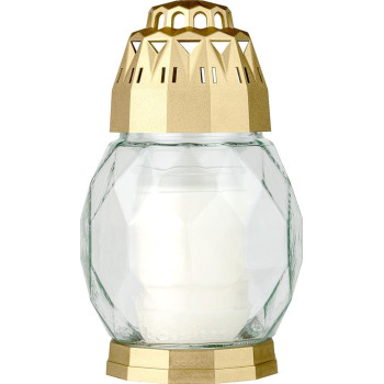 Свеча Bolsius 2D Diamond Trasp, золото, для могилы, с 24-часовым заполнением