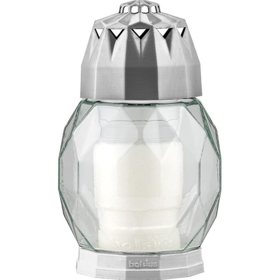 Kahanec Bolsius 2D Diamond Trasp, silver, for the grave, with 24 h filling