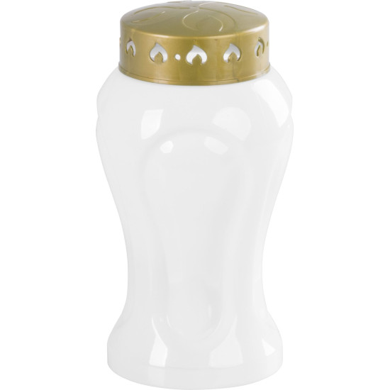 Свеча MagicHome TG-26, со светодиодной свечой, на могилу, белая, 10x17 см, в упаковке 2xAA