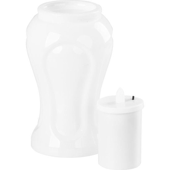 Свеча MagicHome TG-26, со светодиодной свечой, на могилу, белая, 10x17 см, в упаковке 2xAA