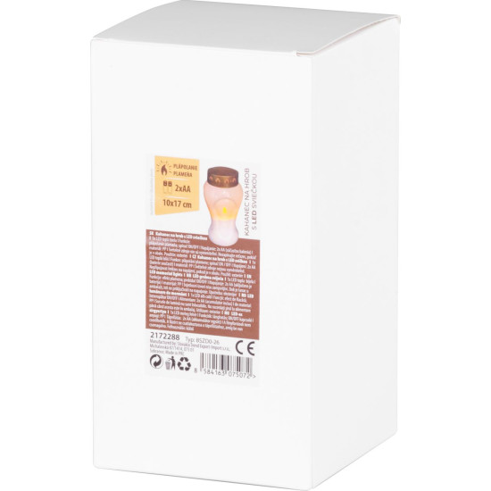 Свеча MagicHome TG-26, со светодиодной свечой, на могилу, белая, 10x17 см, в упаковке 2xAA