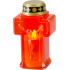 Candle MagicHome, cross, LED, for the grave, red, 2xAA, 15.3x6.8 cm, (part of the package 2xAA)