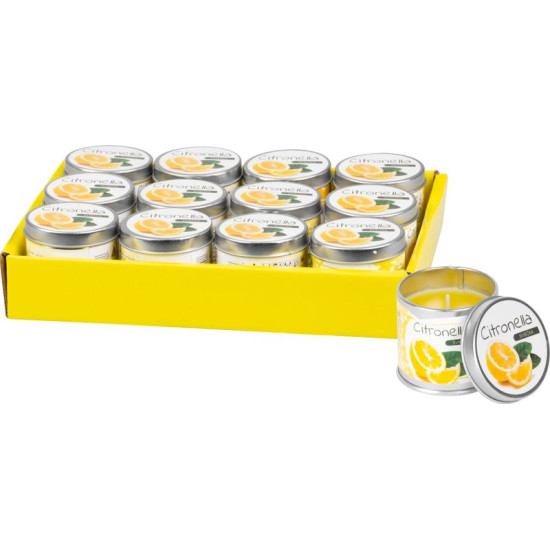 Свеча Цитронелла, репеллент, жестяная банка, 50 г, 55х55 мм, Sellbox 12 шт.