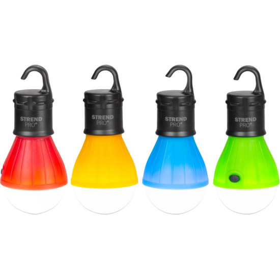 Strend Pro Camping lamp C748, походная лампа, форма колбы, 3xAAA, микс цветов,  12 шт.